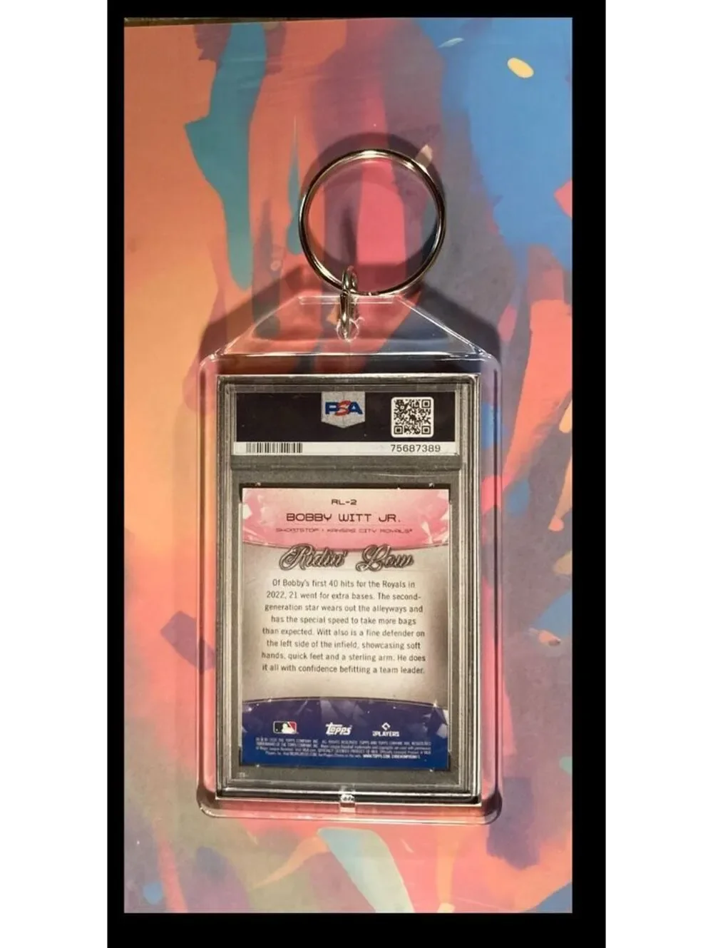 3013 Bobby Witt Jr 2022 Topps Ben Baller Chrome Ridin' Low - Custom Keychain